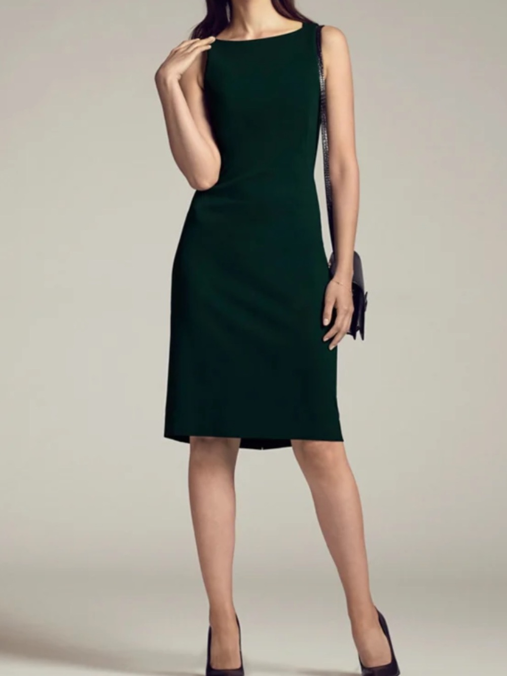 MM. Lafleur Dark Green Sleeveless Sheath Lydia Dress